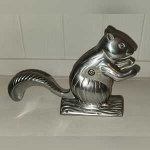 Vintage Silver Metal Squirrel Nutcracker